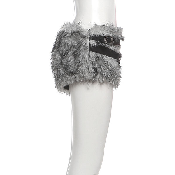 FUR BELT SHORTS