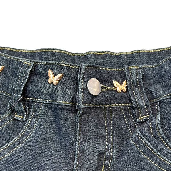 TRIM FUR DENIM SHORTS