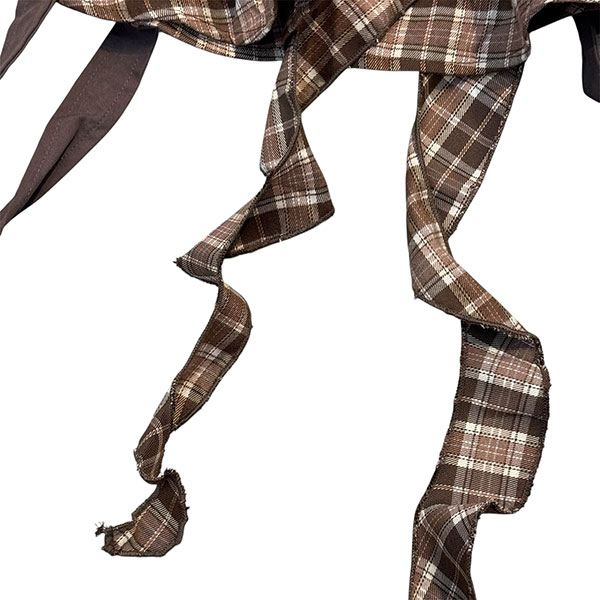 STRING BELT CHECK SKIRT