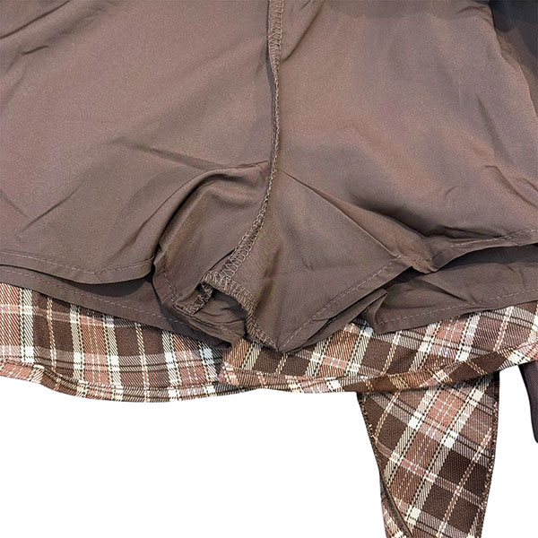 STRING BELT CHECK SKIRT