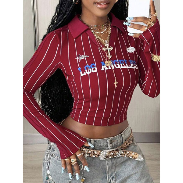 LOS ANGELS STRIPE SPORTS SHIRT