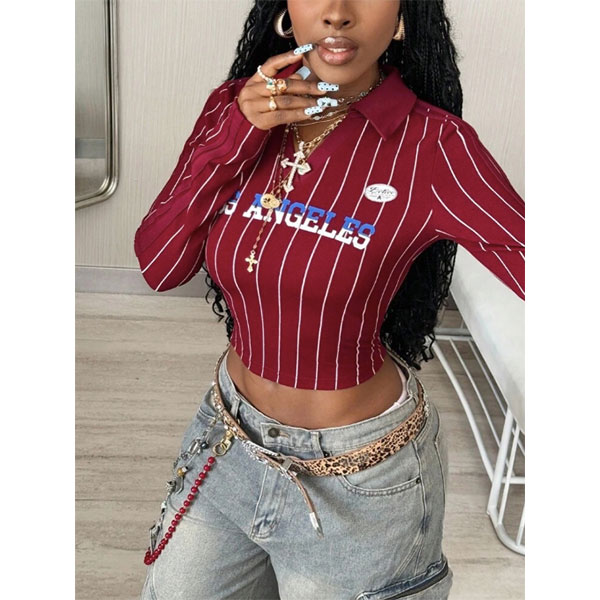 LOS ANGELS STRIPE SPORTS SHIRT