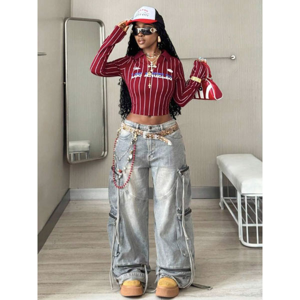 LOS ANGELS STRIPE SPORTS SHIRT