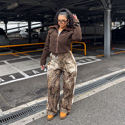 LEOPARD WIDE PANTS