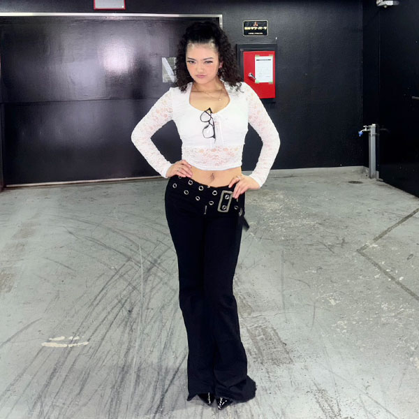 WIDE BELT FLAME PANTS