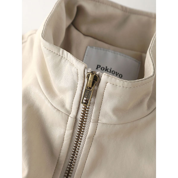 BUTTON ECO LEATHER JACKET