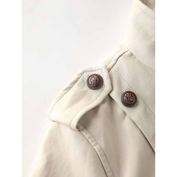 BUTTON ECO LEATHER JACKET