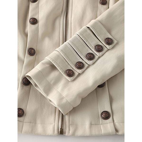 BUTTON ECO LEATHER JACKET