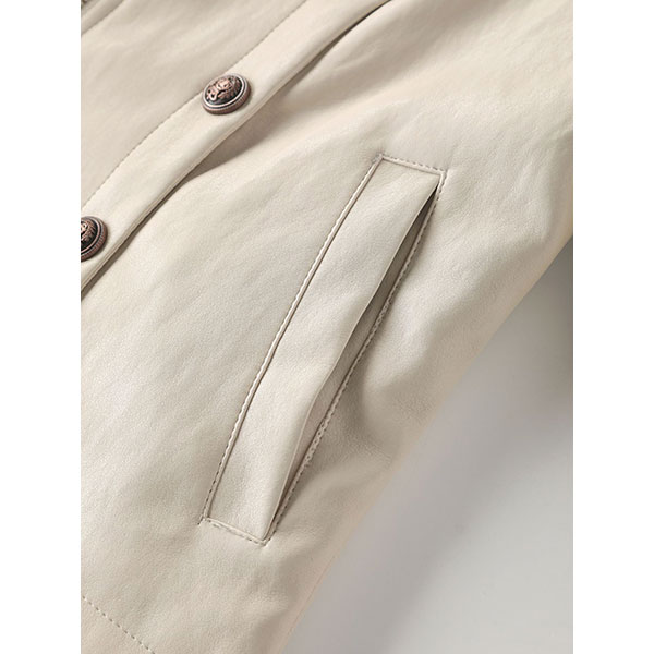 BUTTON ECO LEATHER JACKET
