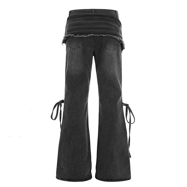 RIBBON DENIM FLAME PANTS