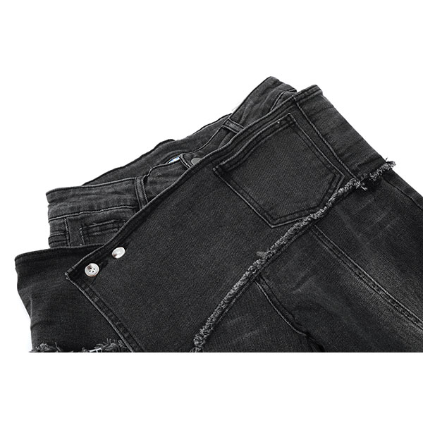 RIBBON DENIM FLAME PANTS