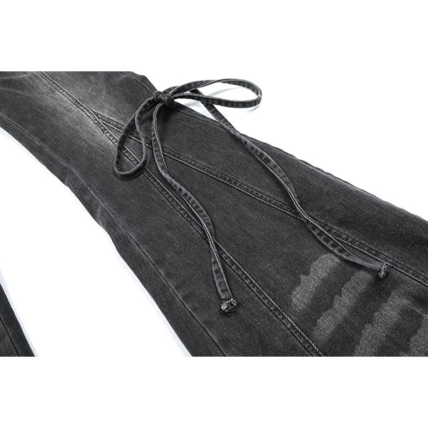RIBBON DENIM FLAME PANTS