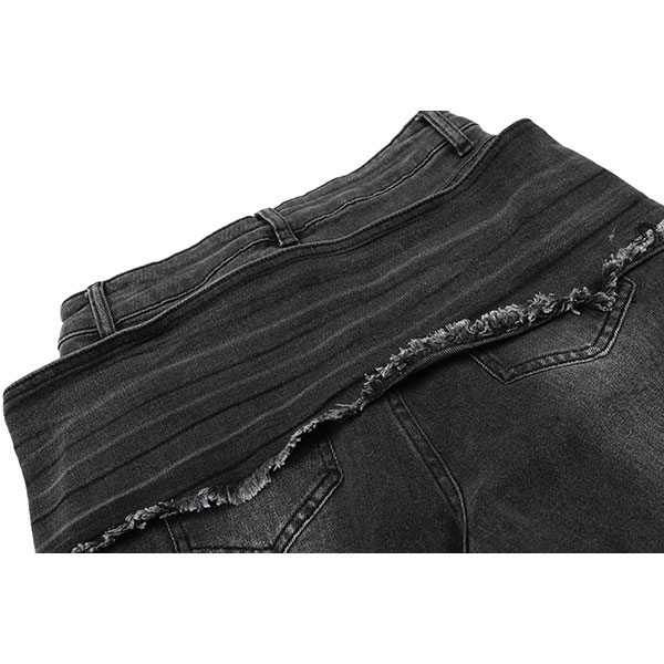 RIBBON DENIM FLAME PANTS