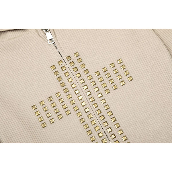 CROSS STUDS ZIP HOODIE