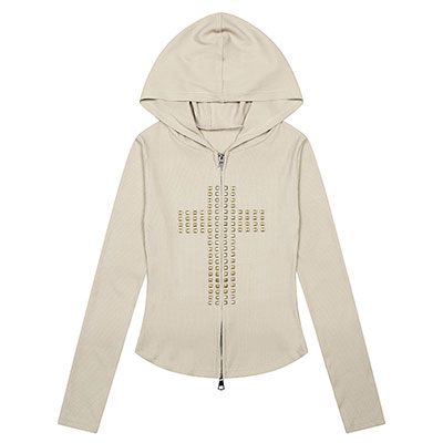 CROSS STUDS ZIP HOODIE