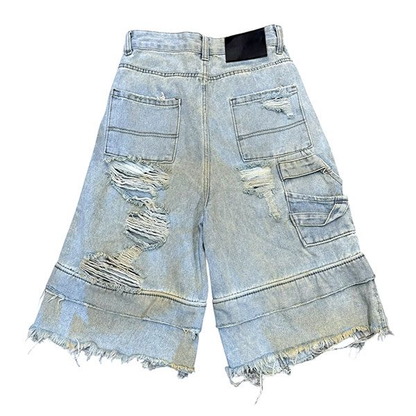DOUBLE WAIST DAMAGE JORTS