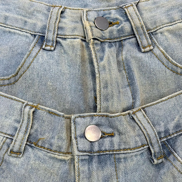 DOUBLE WAIST DAMAGE JORTS