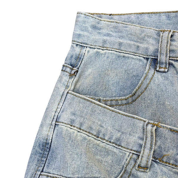 DOUBLE WAIST DAMAGE JORTS