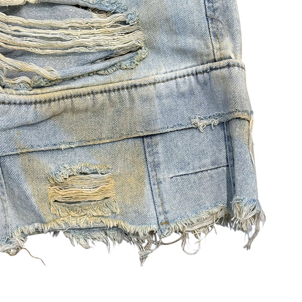 DOUBLE WAIST DAMAGE JORTS