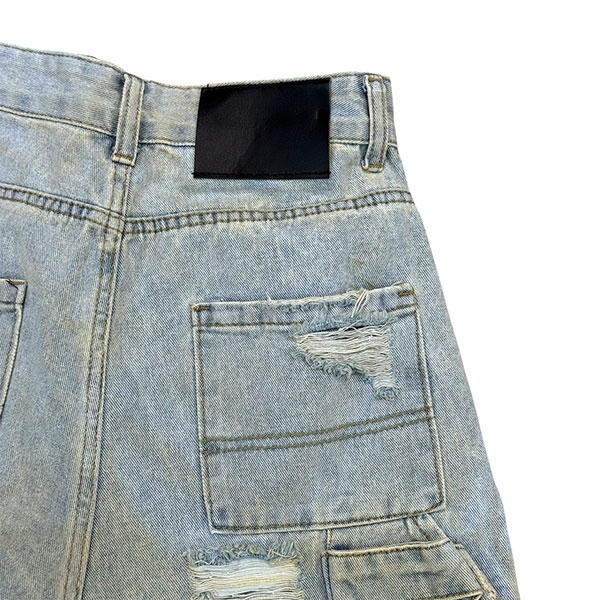 DOUBLE WAIST DAMAGE JORTS
