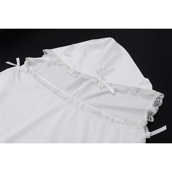 LACE RIBBON HOOD BODYSUIT