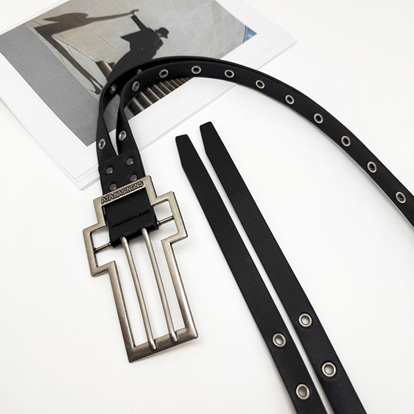 CROSS BUCKLE STUDS BELT