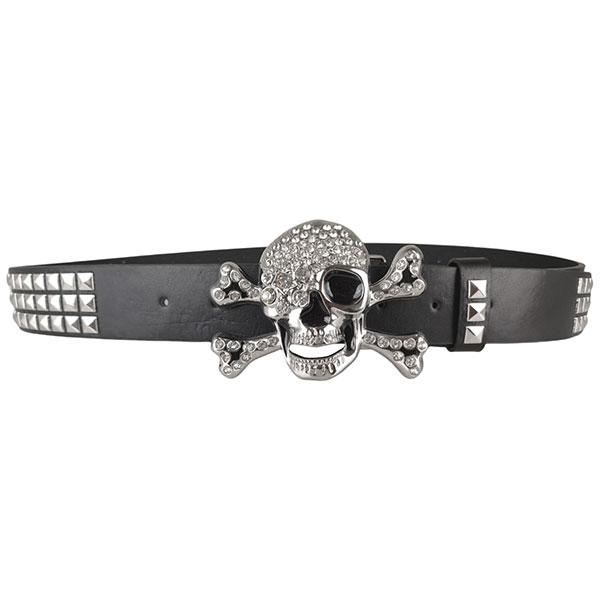 SKULL STONE STUDS BELT