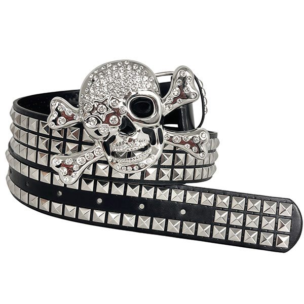 SKULL STONE STUDS BELT