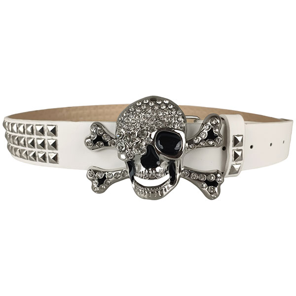 SKULL STONE STUDS BELT
