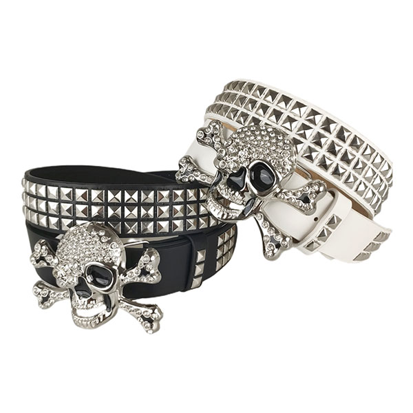 SKULL STONE STUDS BELT