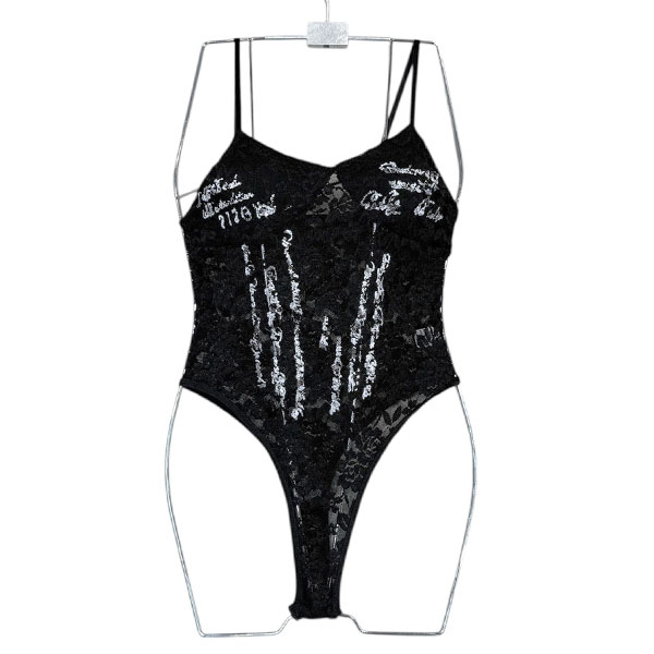 LETTER LACE BODY SUIT