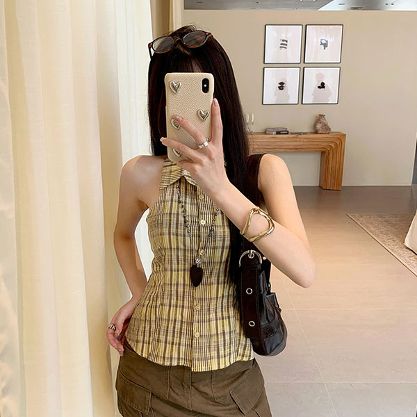 CHECK TANK TOP SHIRT