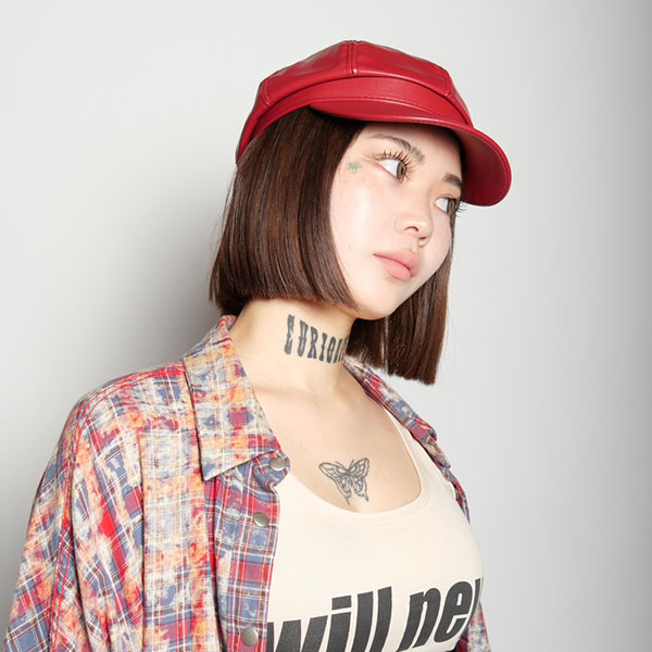 LEATHER CASQUETTE