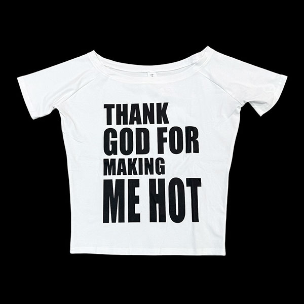 OFF SHOULDER LETTER OVER T-SHIRT