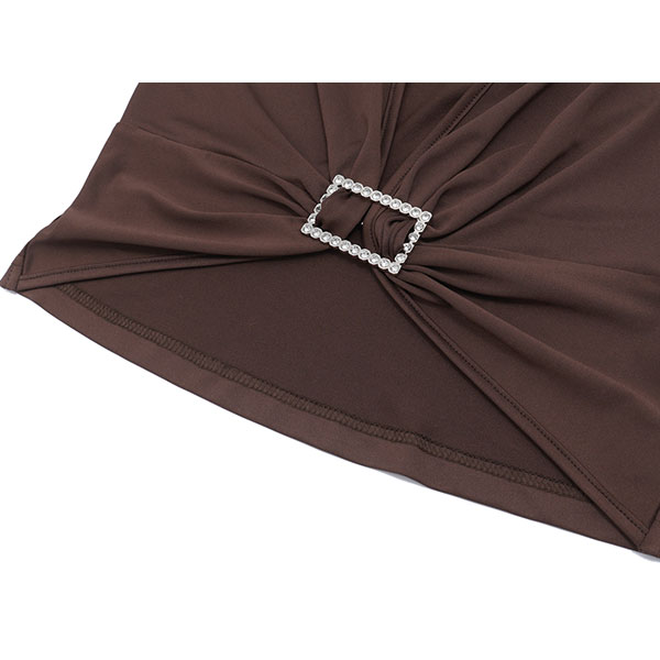 BROWN HALTER TOP