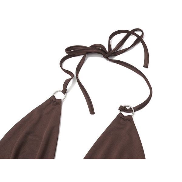 BROWN HALTER TOP