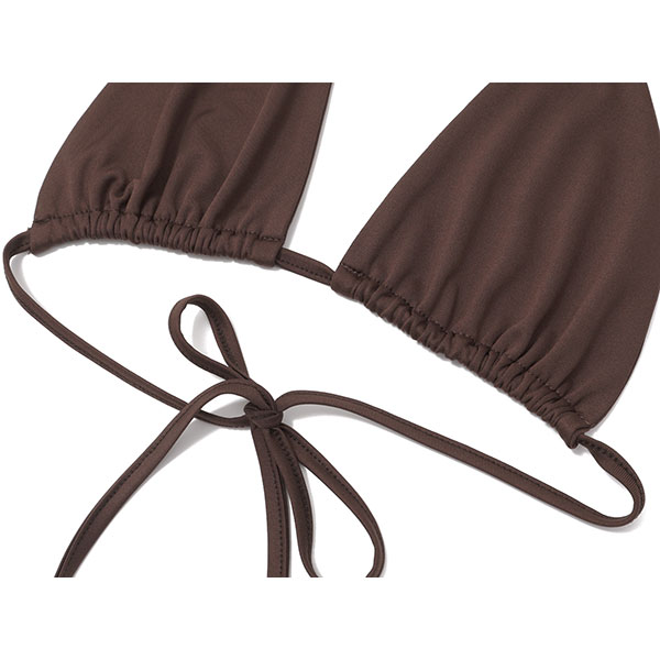 BROWN HALTER TOP