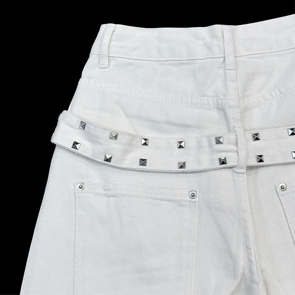 BACK STUDS BELT PANTS
