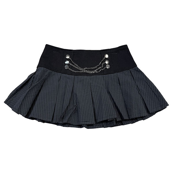 PUNK CHAIN PLEATED SKIRT