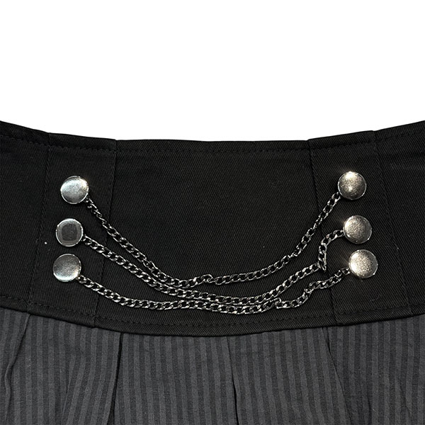 PUNK CHAIN PLEATED SKIRT