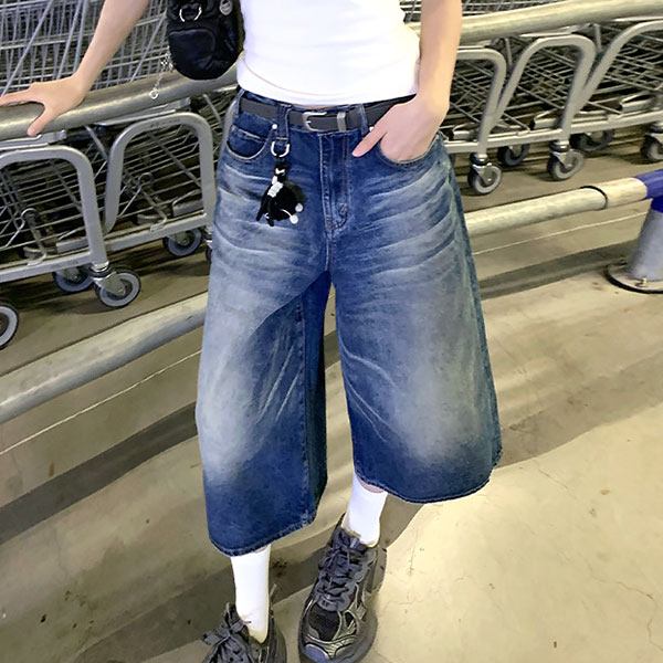 WIDE LEG DENIM PANTS