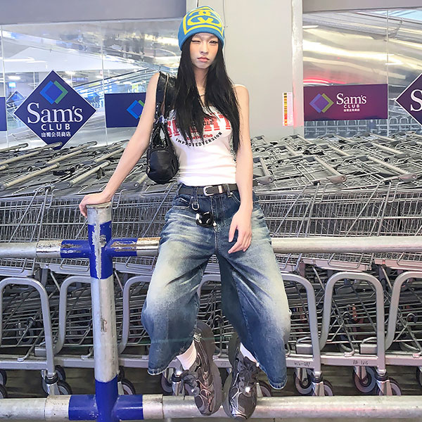 WIDE LEG DENIM PANTS