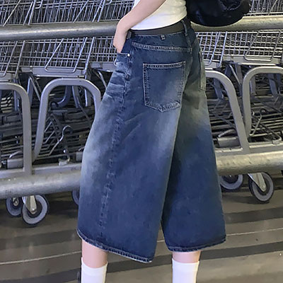WIDE LEG DENIM PANTS