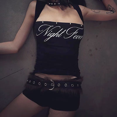 SQUARE NECK LETTER TANK TOP