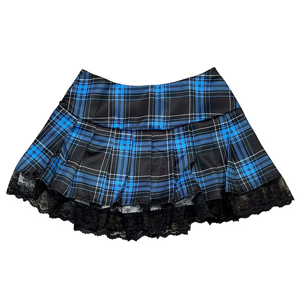 LACE UP CHECK SKIRT