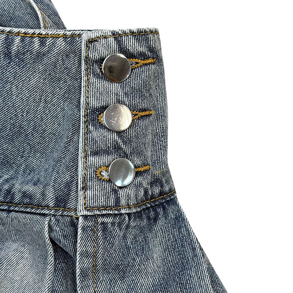 BELT DENIM PLEATS SKIRT