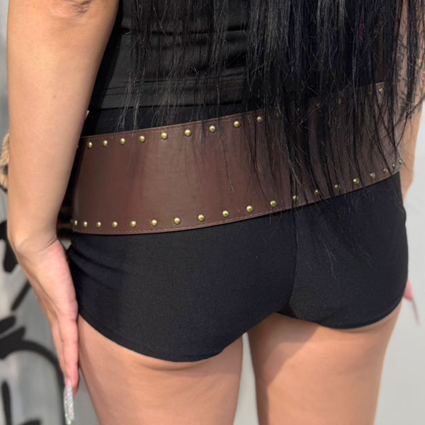 LEOPARD WAIST FUR BELT