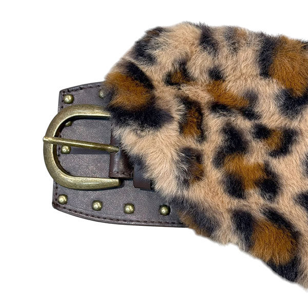 LEOPARD WAIST FUR BELT