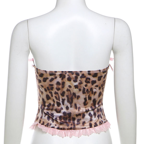 LEOPARD RIBBON TUBE TOP