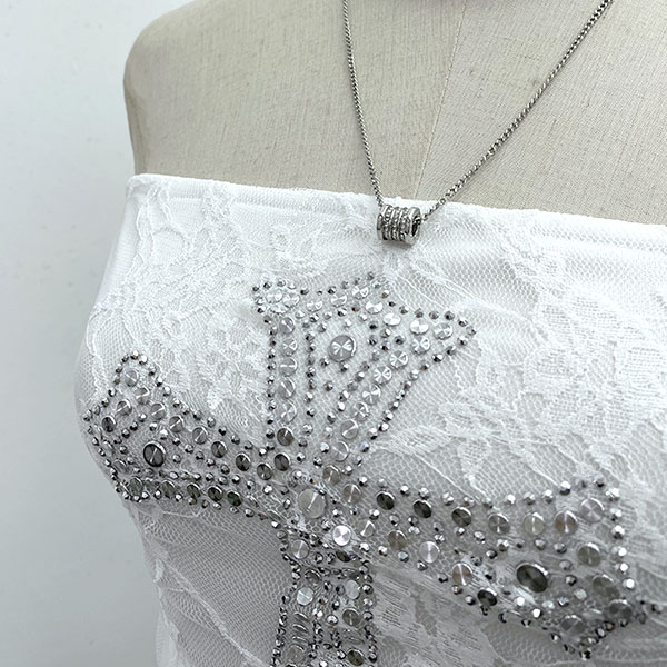 CROSS LACE BARE TOP